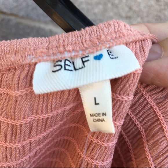 Self Esteem Juniors’ Large Ruched-Front Woven Top, Mauve, Smocked Back Brand New - Picture 2 of 6